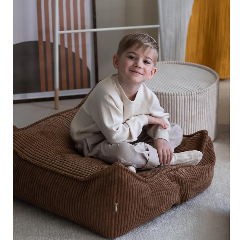 Wigiwama Beanbag Chair & Ottoman Set - Corduroy Toffee