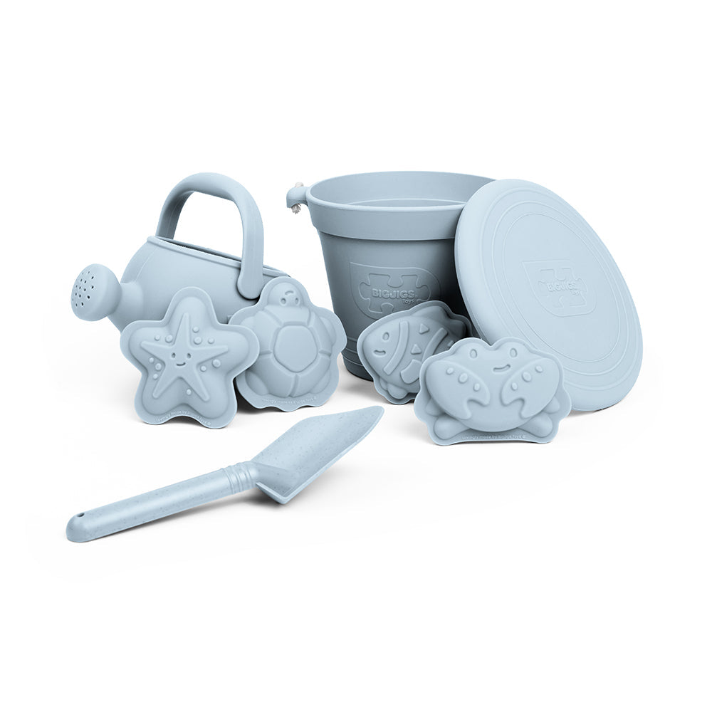 Bigjigs Silicone Beach Toy Bundle - Dove Grey
