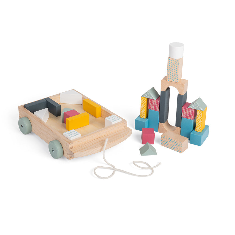Bigjigs Wooden Pull-Along Brick Cart