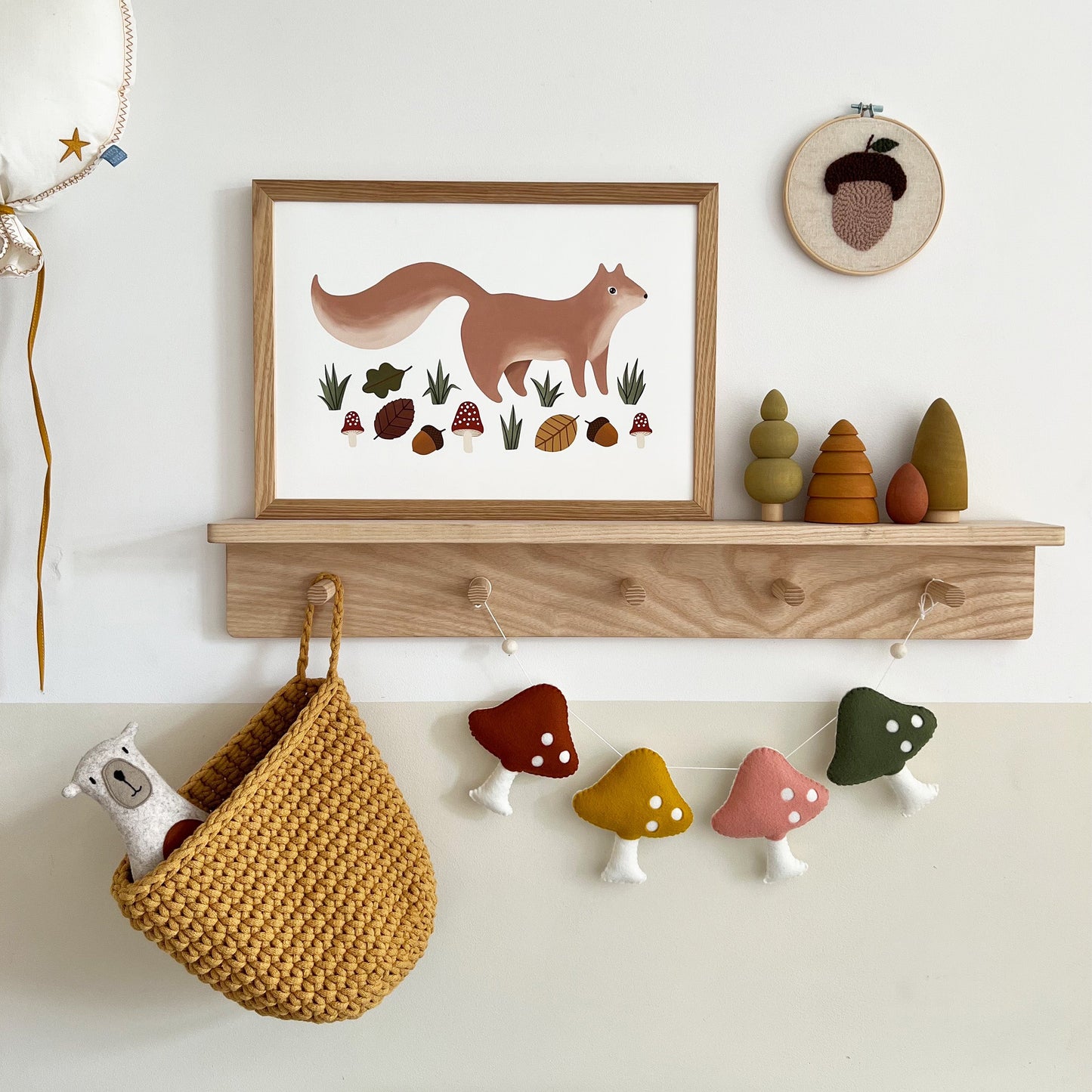 Kid of the Village Squirrel Art Print - White