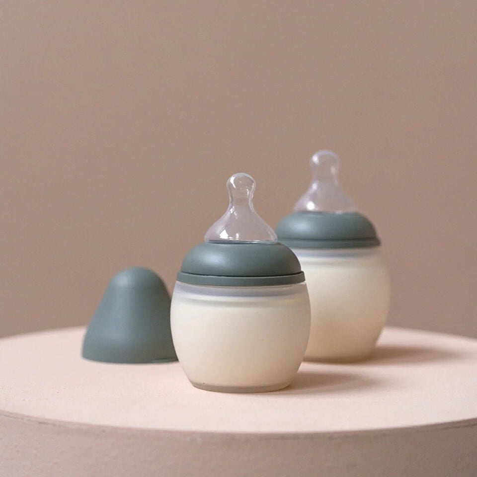 Elhee Silicone Baby Bottle - Khaki