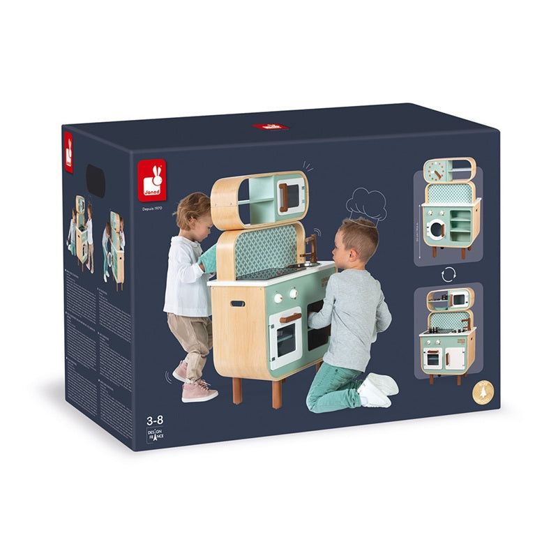 Janod Wooden 'Reverso' Double Sided Play Kitchen/Laundry