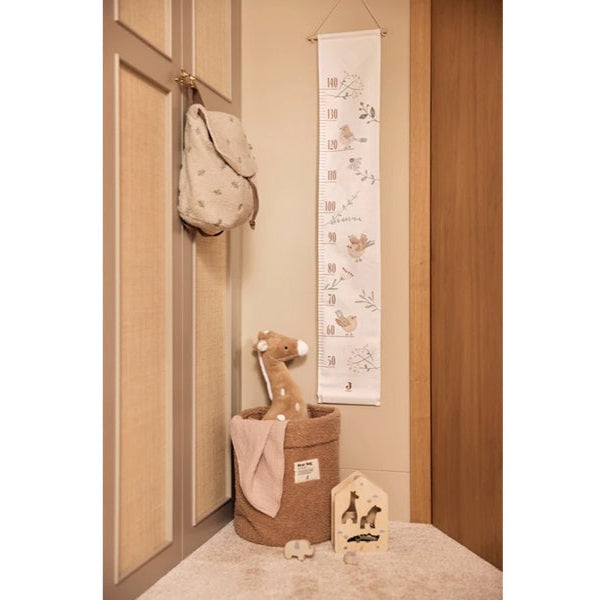 Jollein Cotton Canvas Height Chart - Lovely Birds
