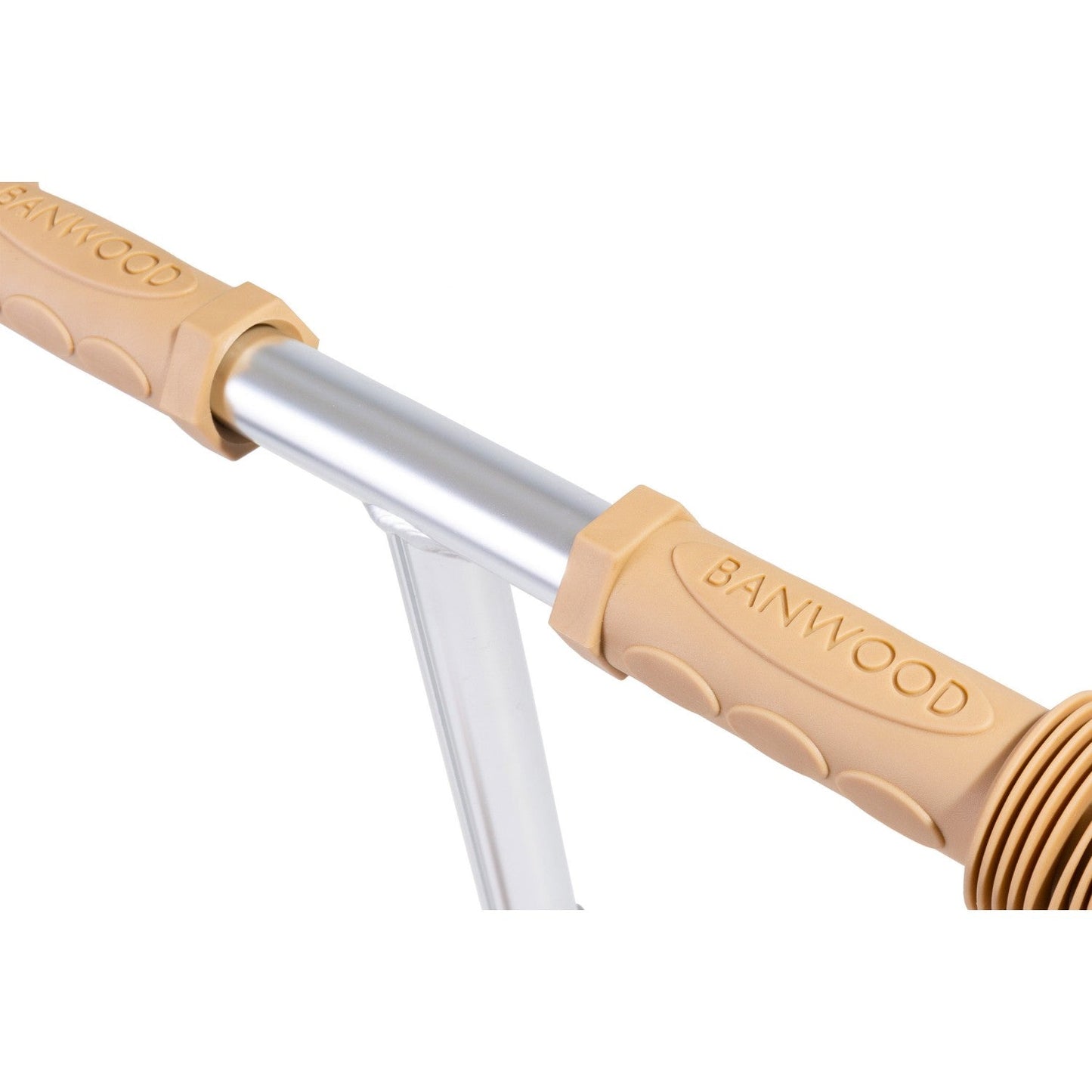 Banwood toy tool with beige handle and silver blade on a white background