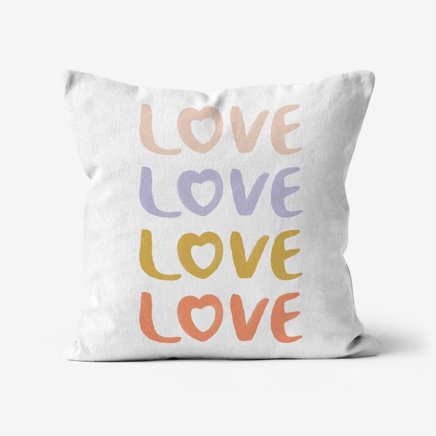 Linen Cushion - White - Love