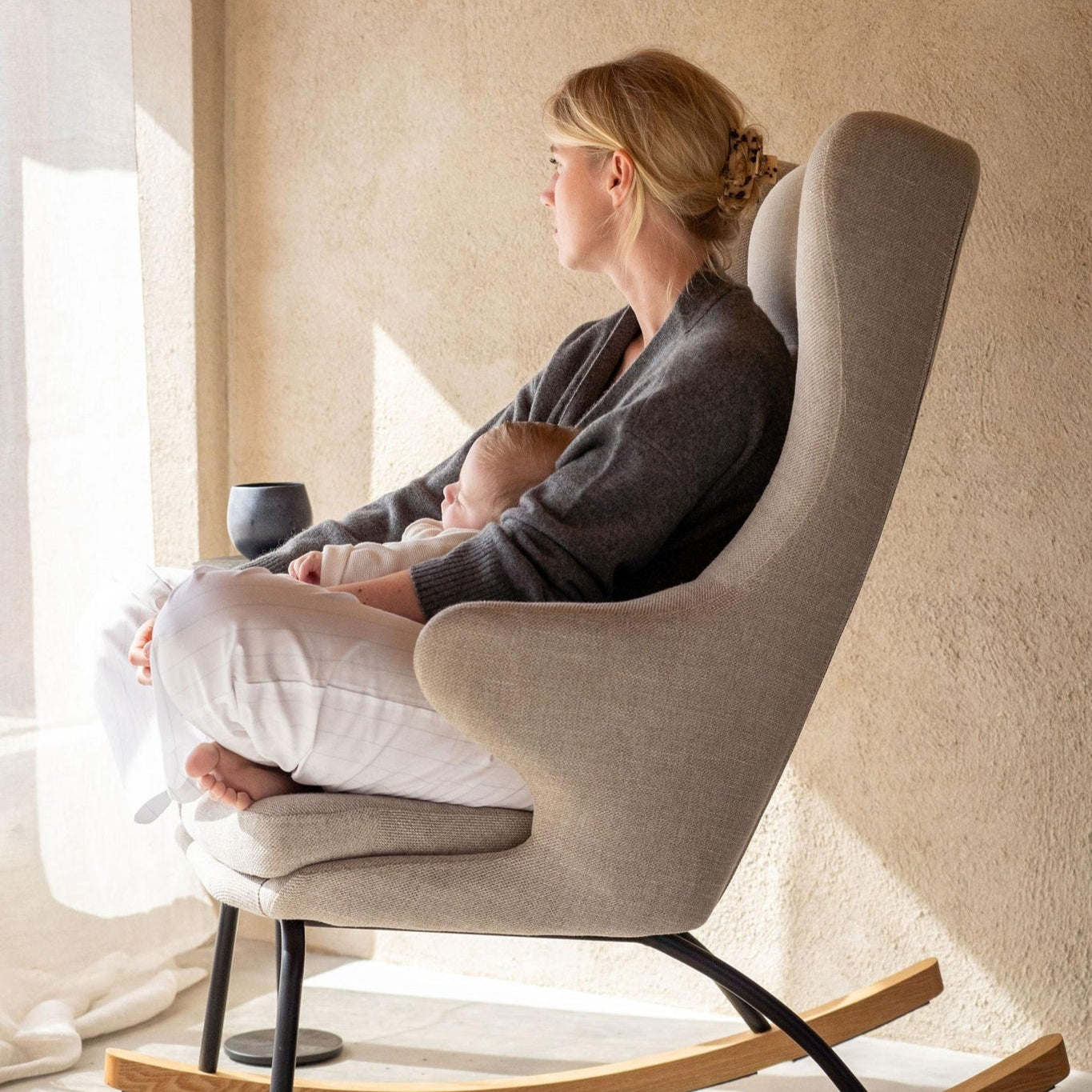 Quax De Luxe Adult Rocking Nursing Chair - Clay