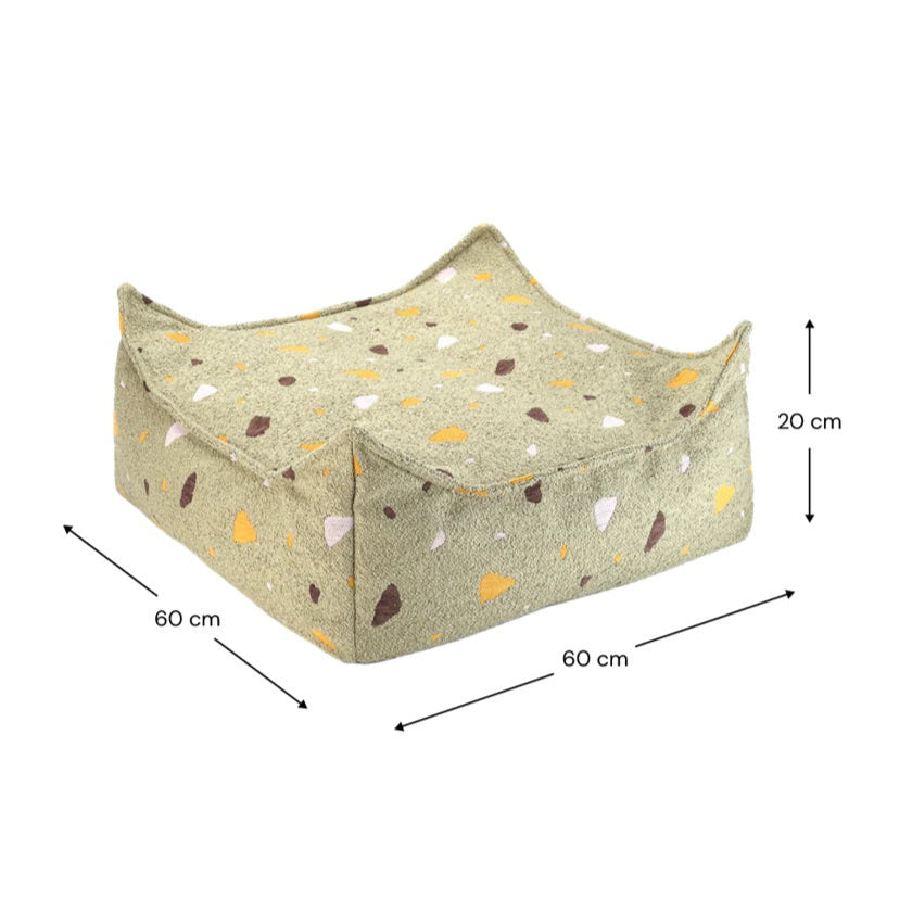 Wigiwama Square Ottoman - Terrazzo Moss