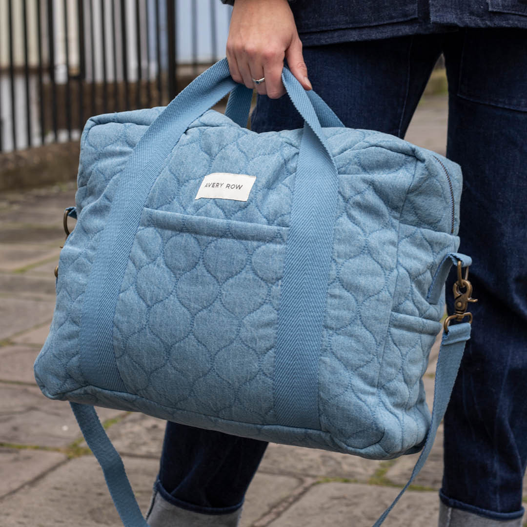Avery Row Baby Changing Bag with Pram Clips - Denim