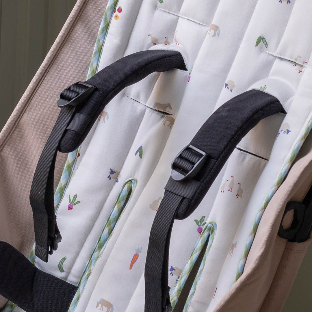 Avery Row Pram Seat Liner - Little Farm/Greenhouse Gingham