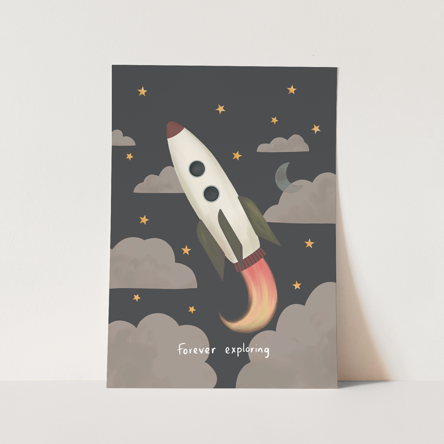 Kid of the Village Forever Exploring Art Print - Black