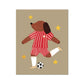 Kid of the Village Footie Pup Art Print - Red Stripe