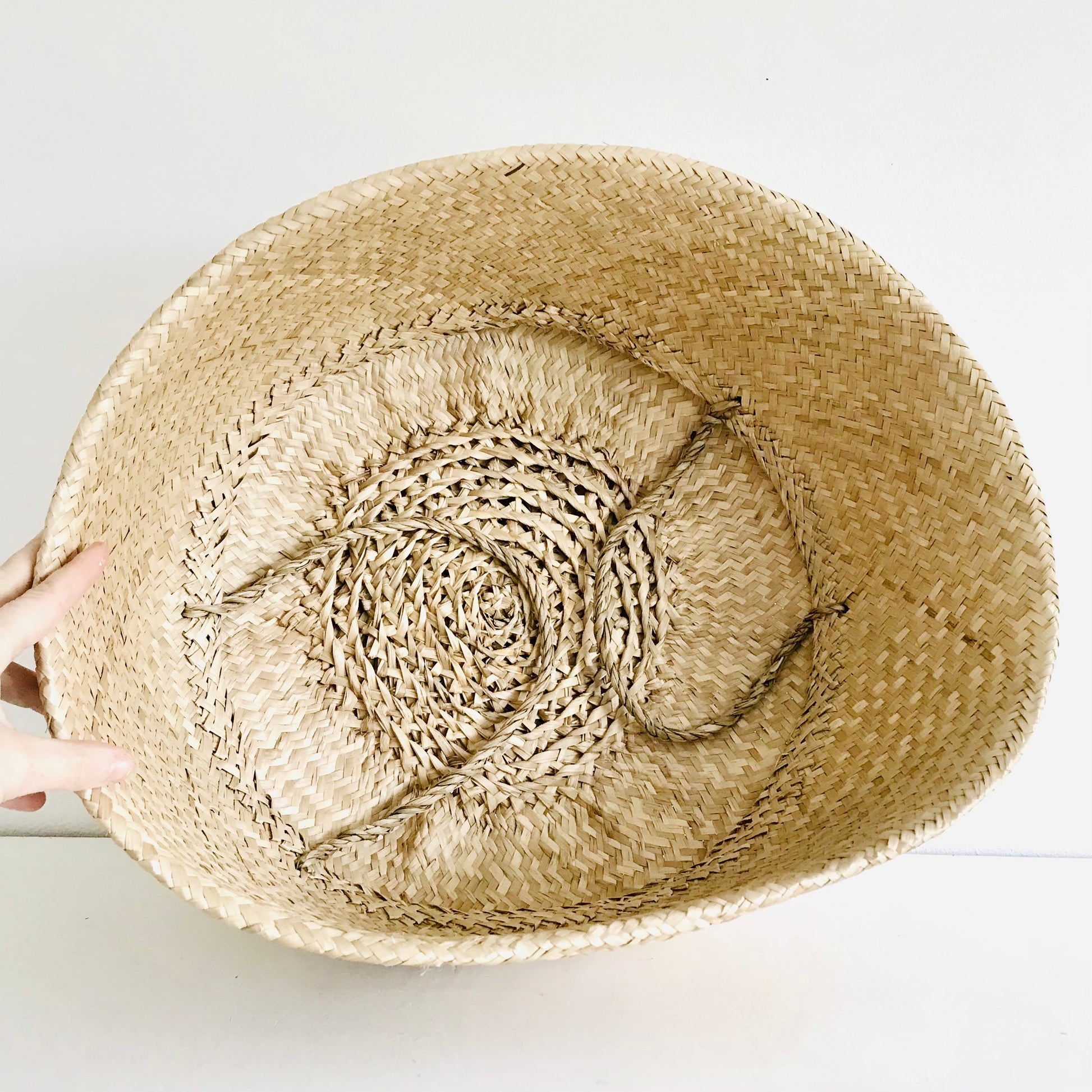 Bellybambino Dusky Pink Seagrass Basket - Extra Large