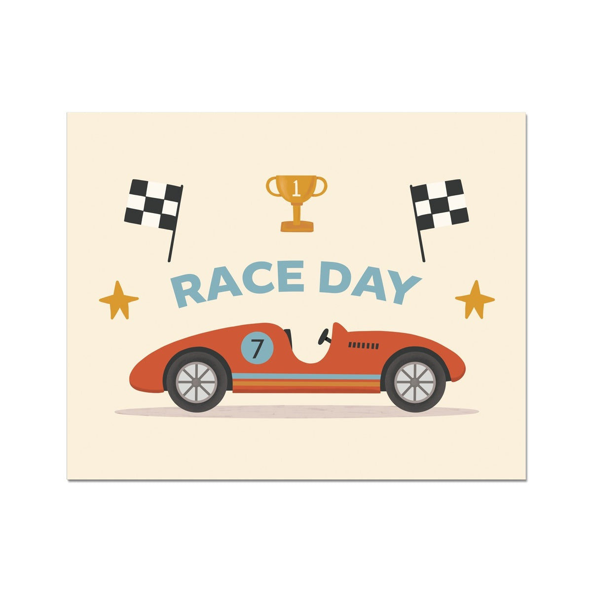 Kid of the Village Race Day Art Print - Red