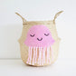 Bellybambino Pink Jellyfish Seagrass Basket - Large