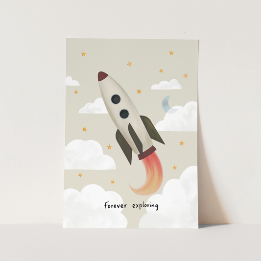 Kid of the Village Forever Exploring Art Print - Stone