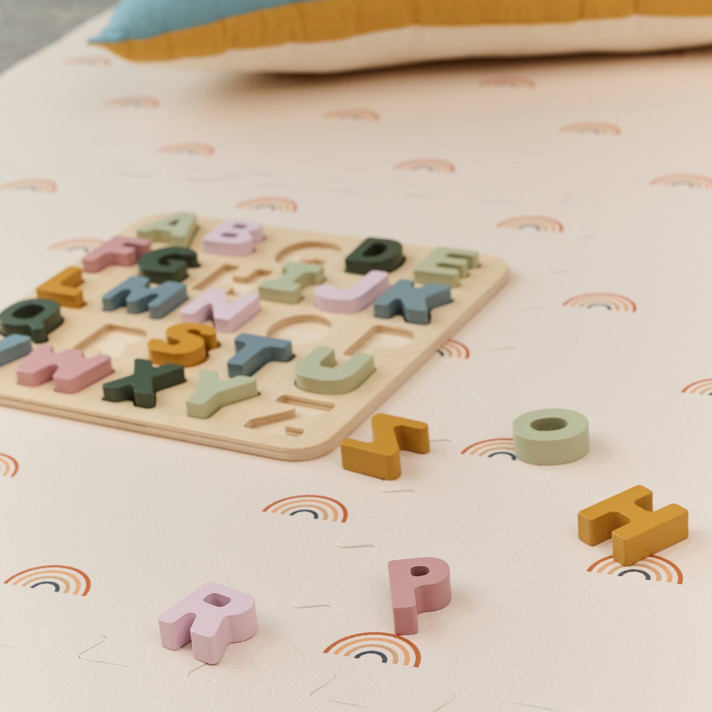 gus + beau Rainbow Foam Playmat Set - Cream