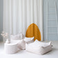 Wigiwama Beanbag Chair & Ottoman Set - Corduroy Marshmallow