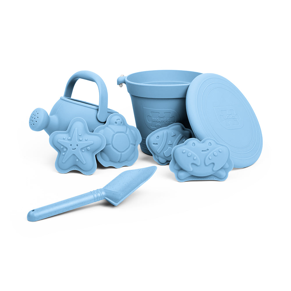 Bigjigs Silicone Beach Toy Bundle - Powder Blue
