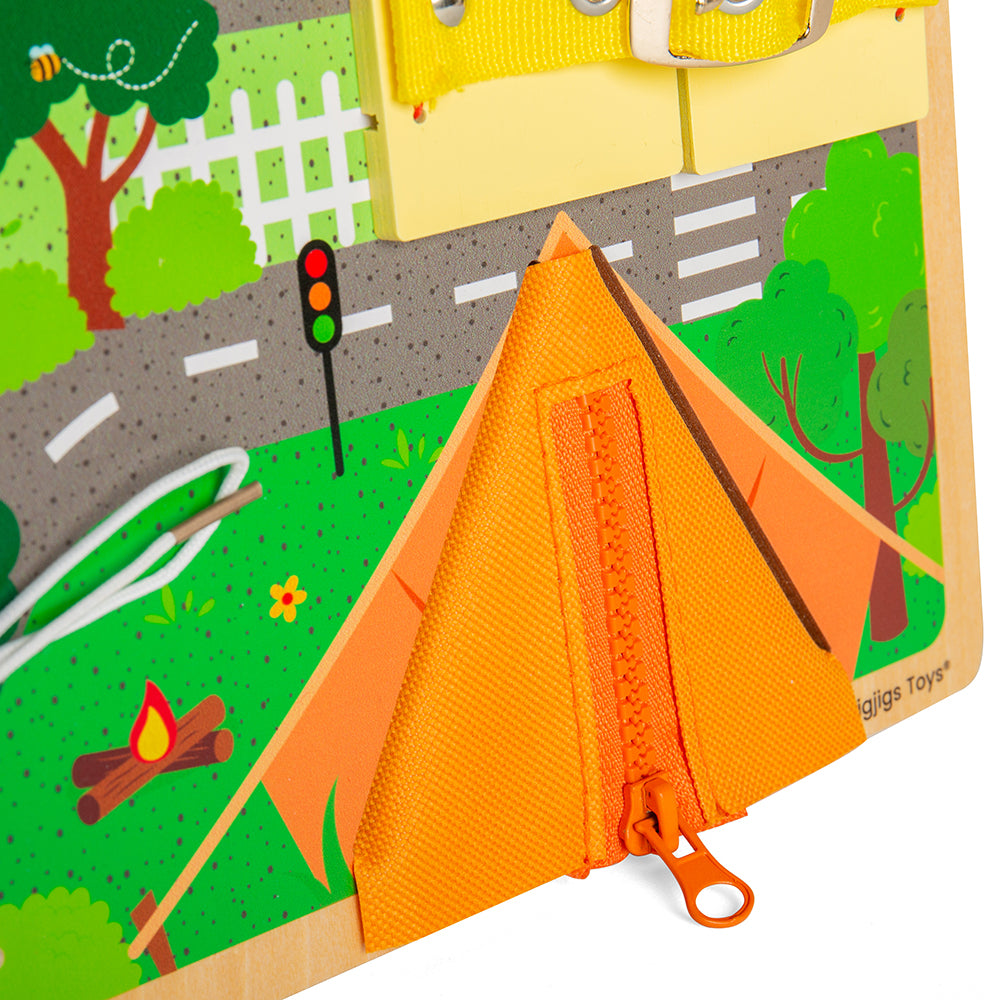 Bigjigs Wooden Baby Busy Board - Lifeskills