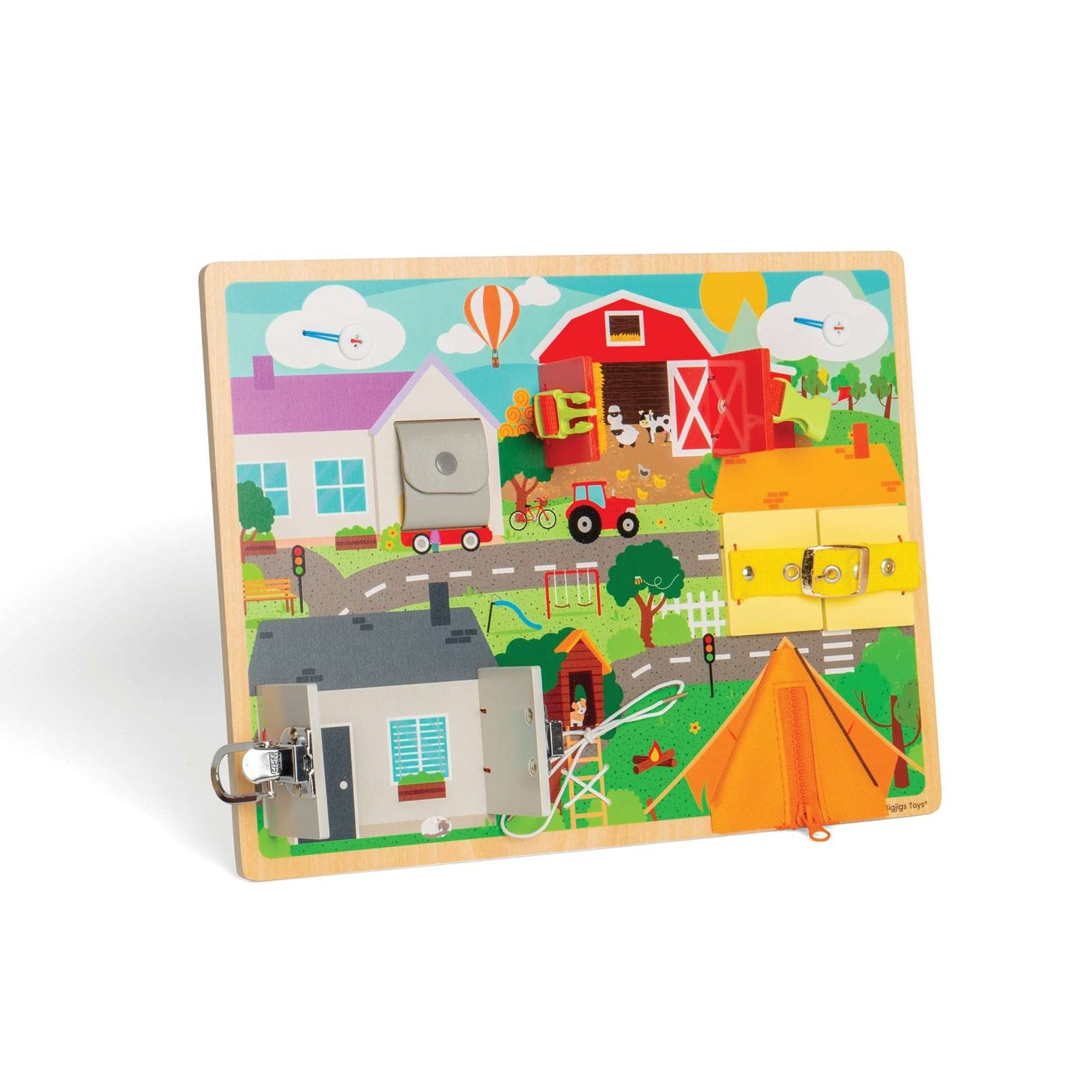 Bigjigs Wooden Baby Busy Board - Lifeskills