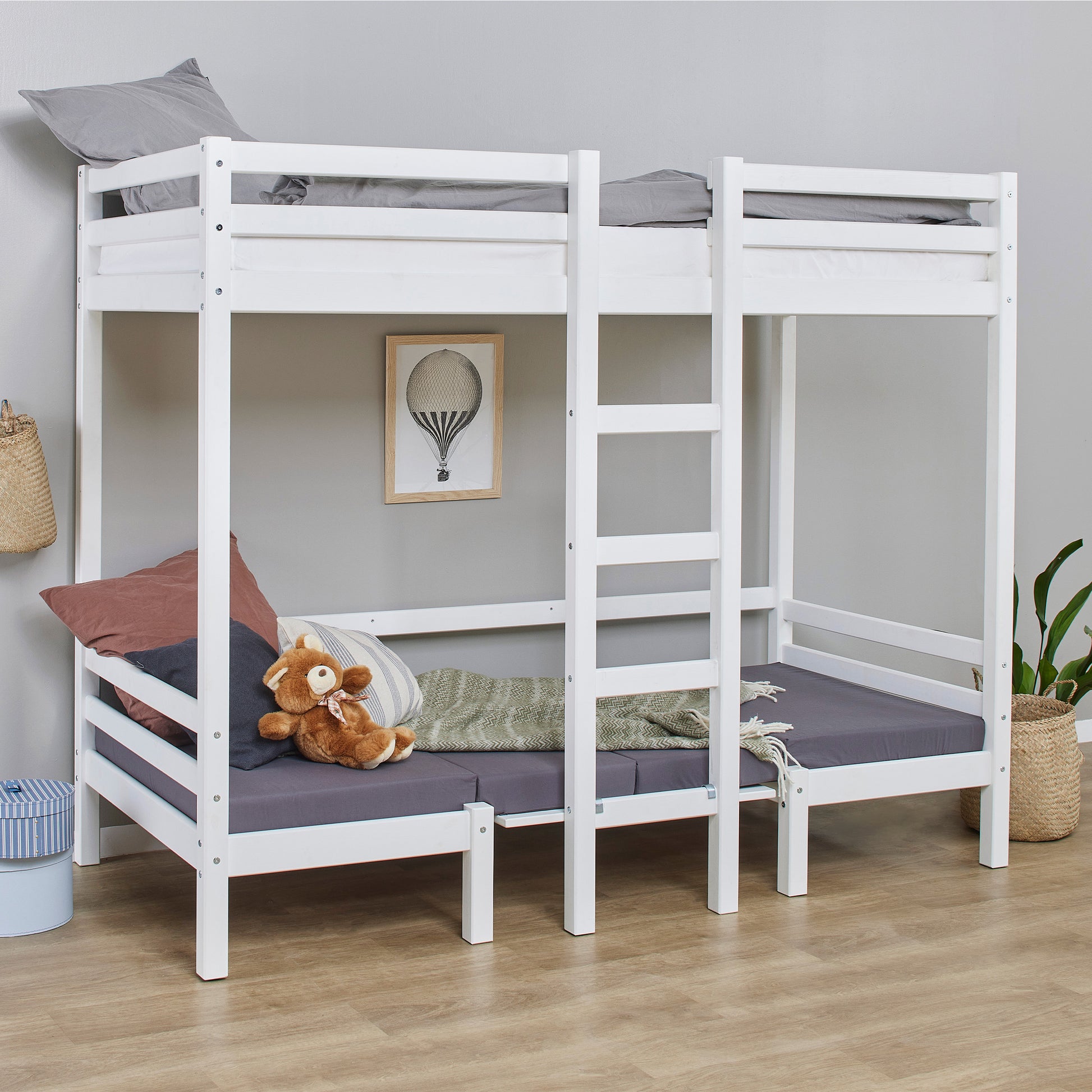 Hoppekids Eco Dream Jumbo Bunk Bed - 90 x 200 cm - White