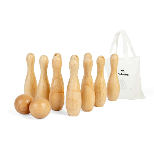 Bigjigs Wooden Natural 10 Pin Bowling Set