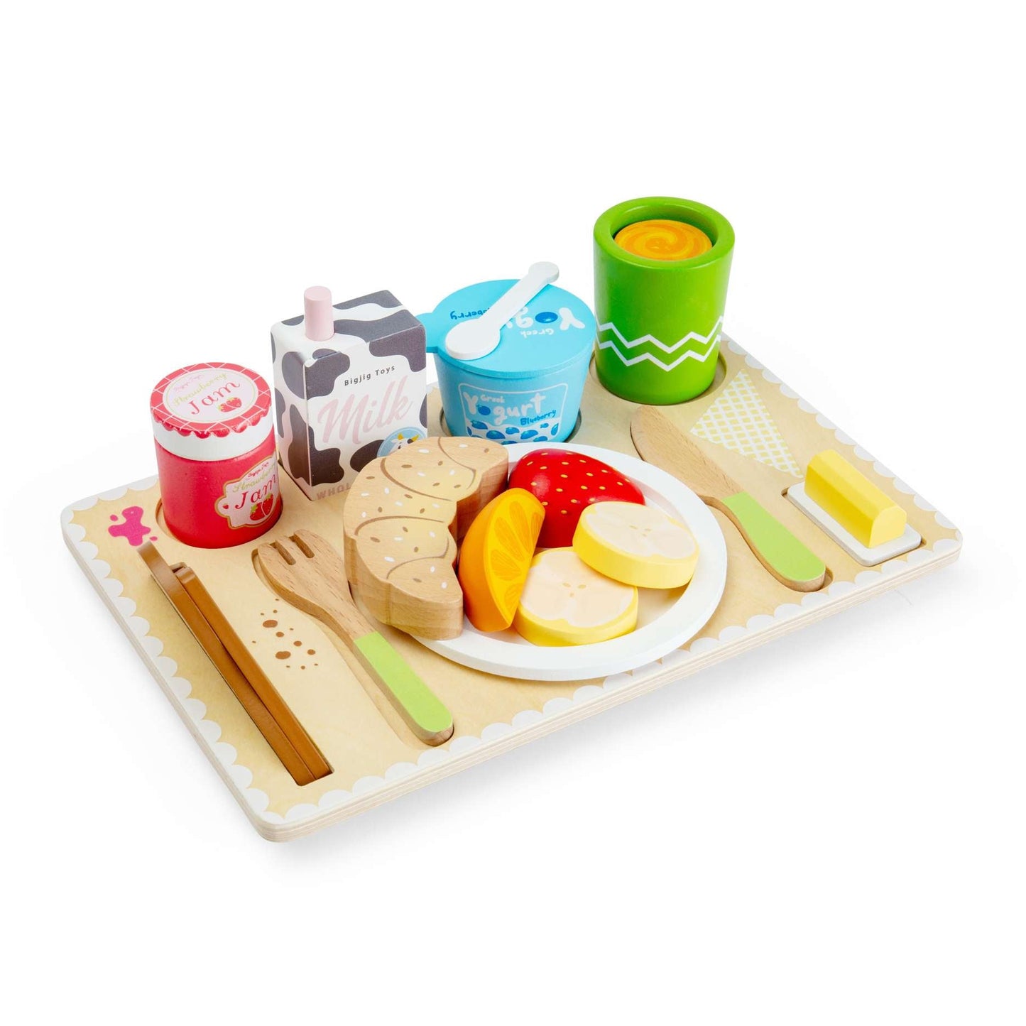 Bigjigs Wooden Toy Breakfast in Bed Tray