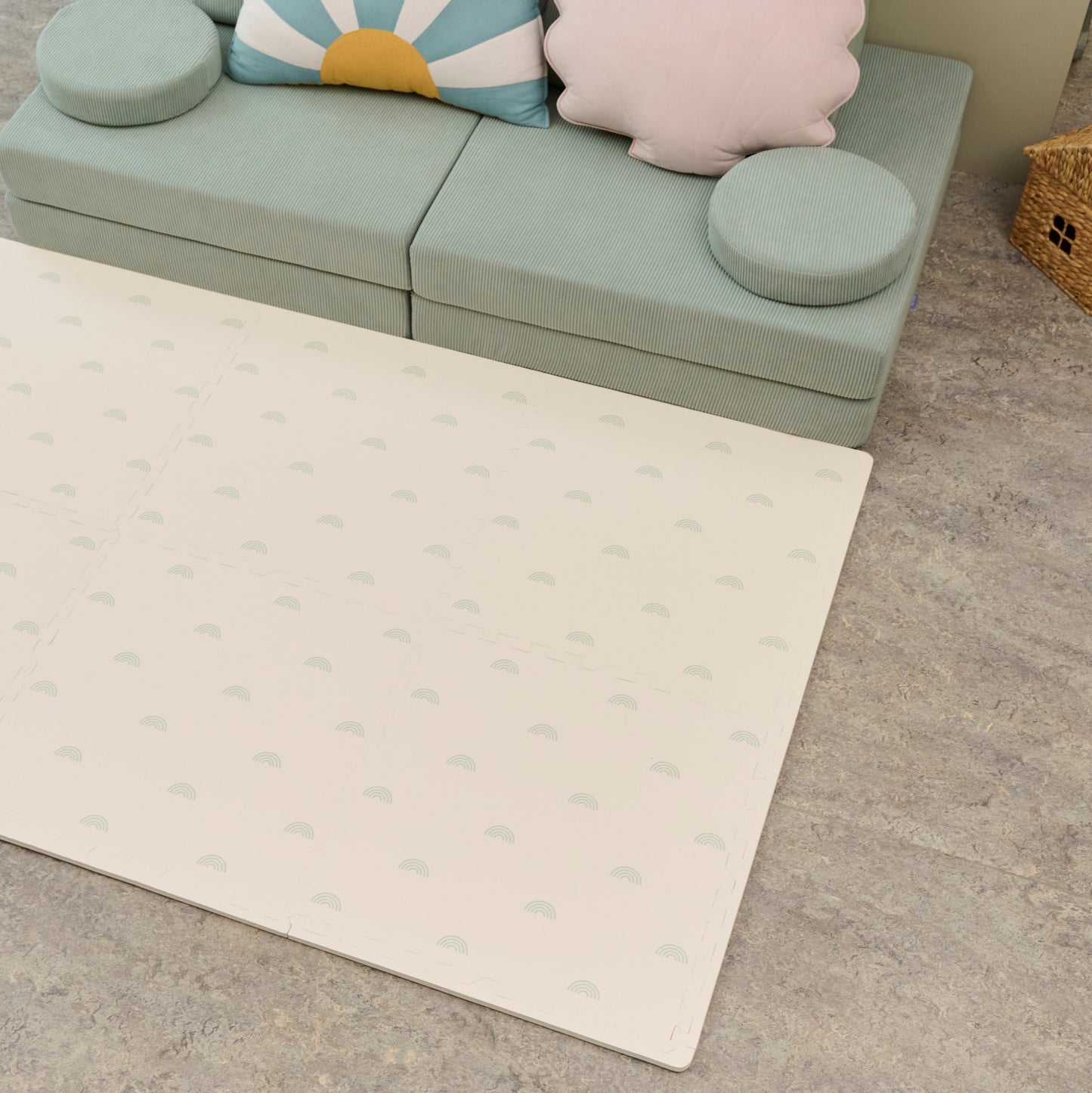 gus + beau Rainbow Foam Playmat Set - Sage