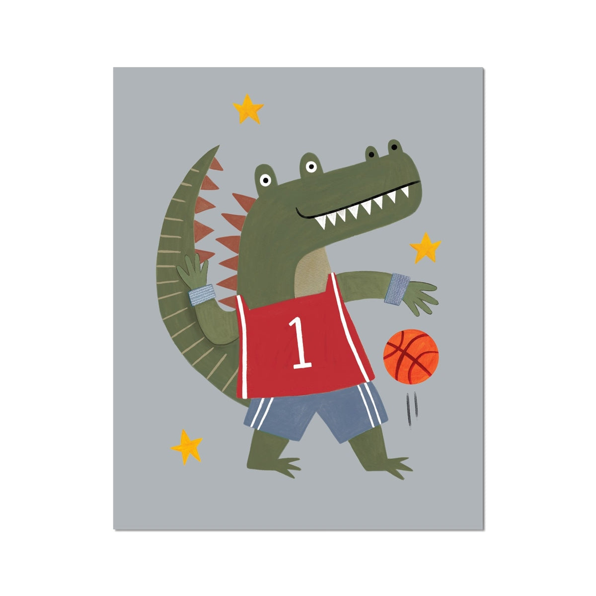 Kid of the Village Slam Dunk Croc Art Print