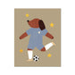 Kid of the Village Footie Pup Art Print - Blue