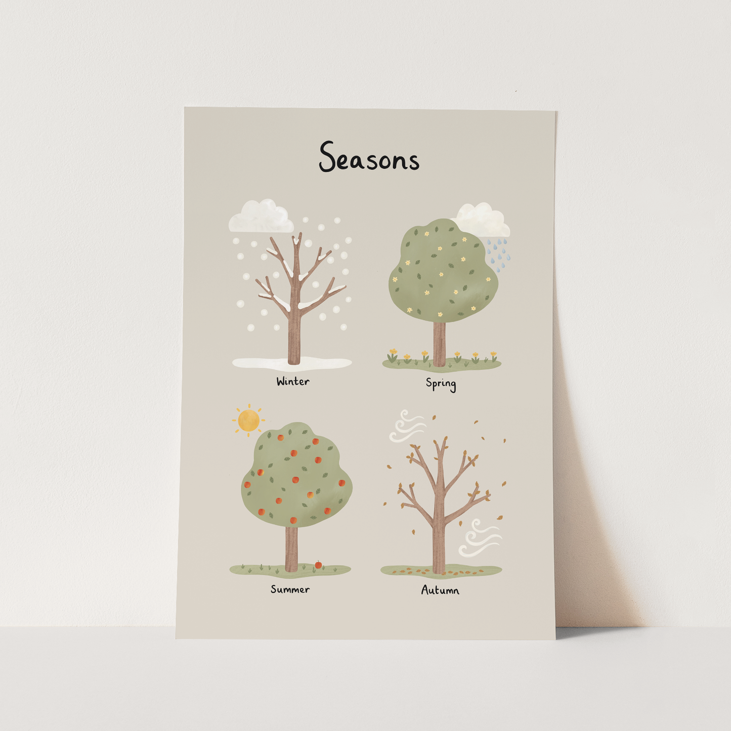 Kid of the Village Seasons Art Print - Stone