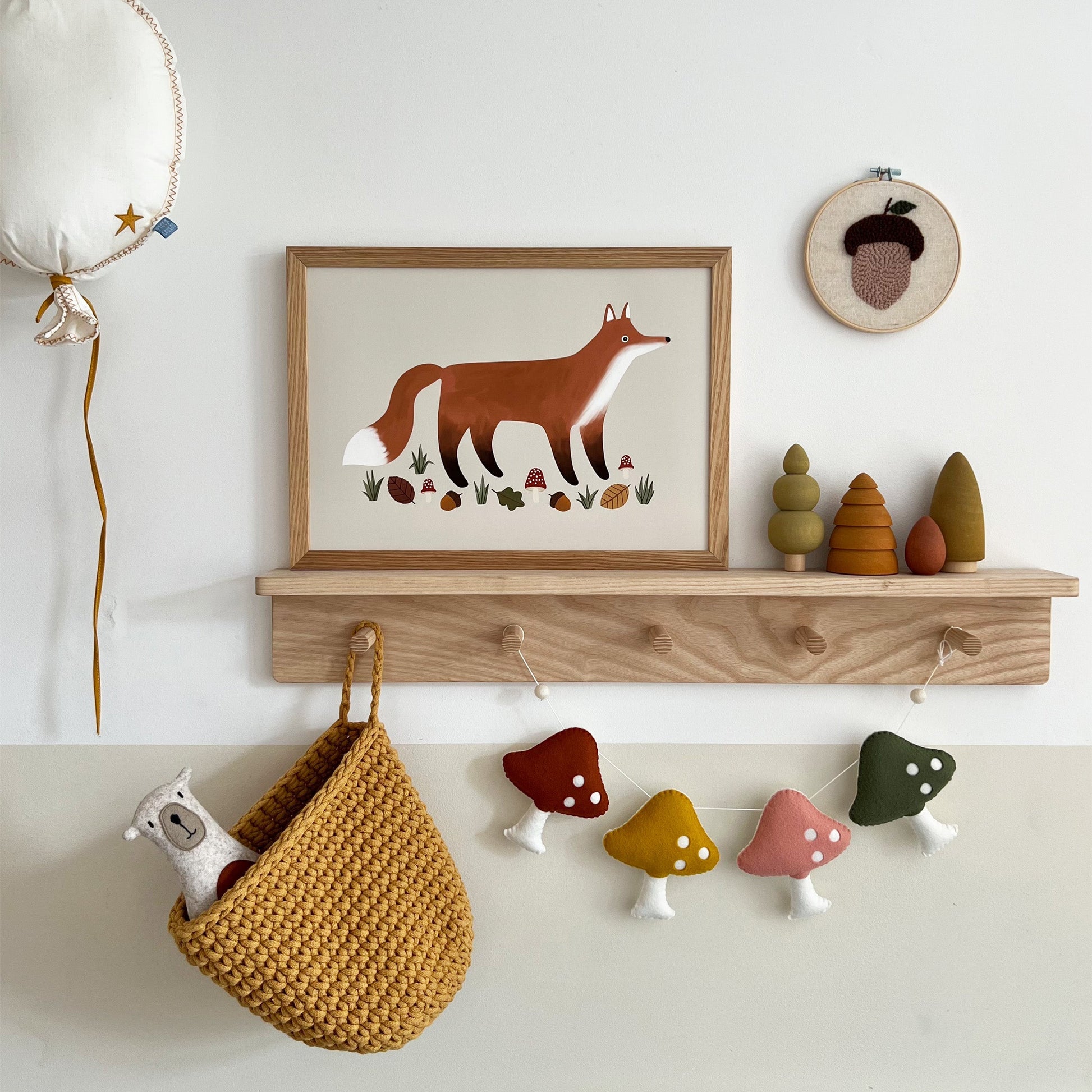 Kid of the Village Fox Art Print - Stone