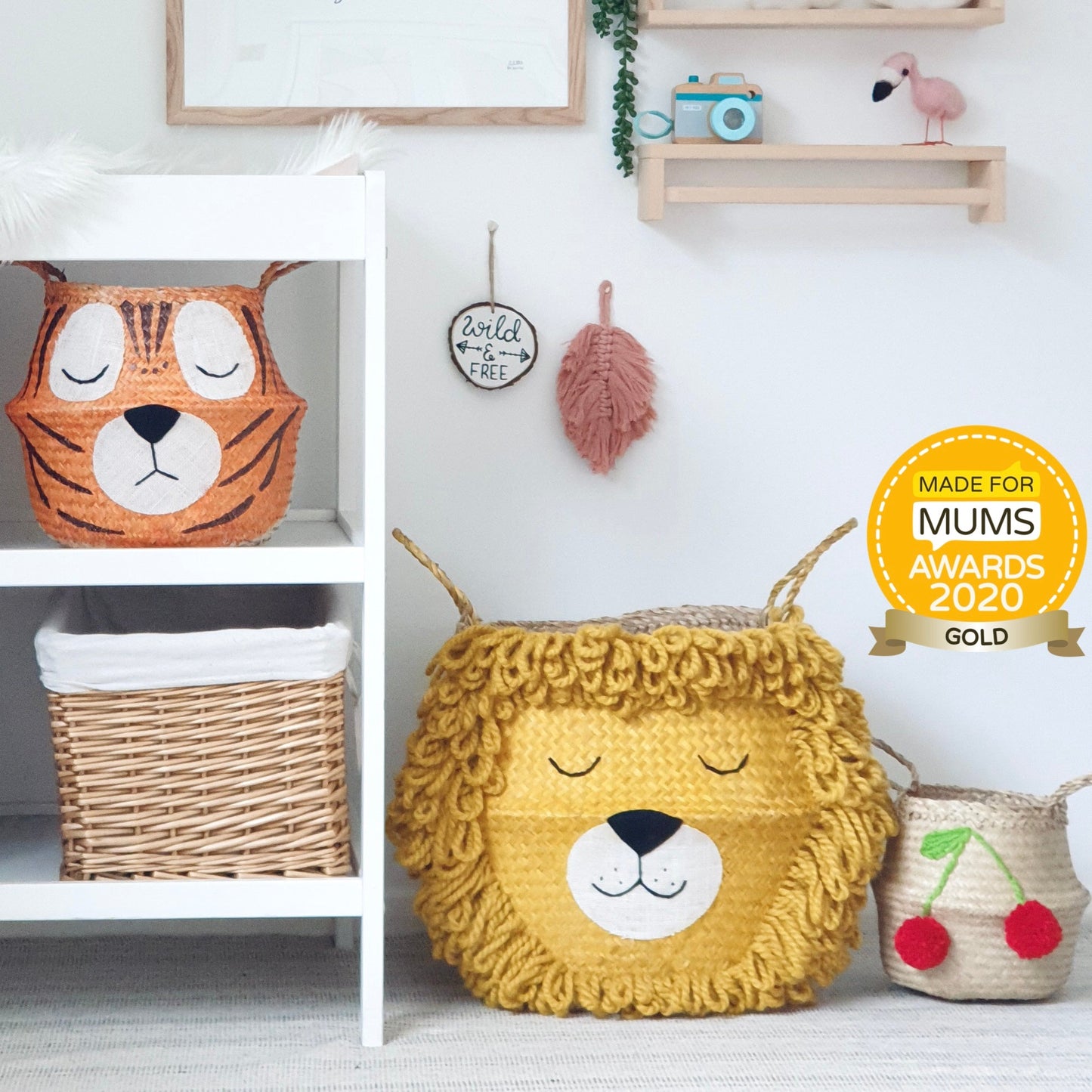 Bellybambino Yellow Lion Seagrass Basket - Extra Large