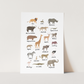 Kid of the Village Safari Animal Chart Art Print