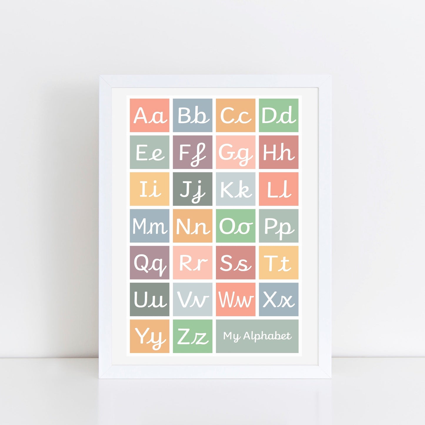 The Little Jones Handwriting Alphabet Print - Muted