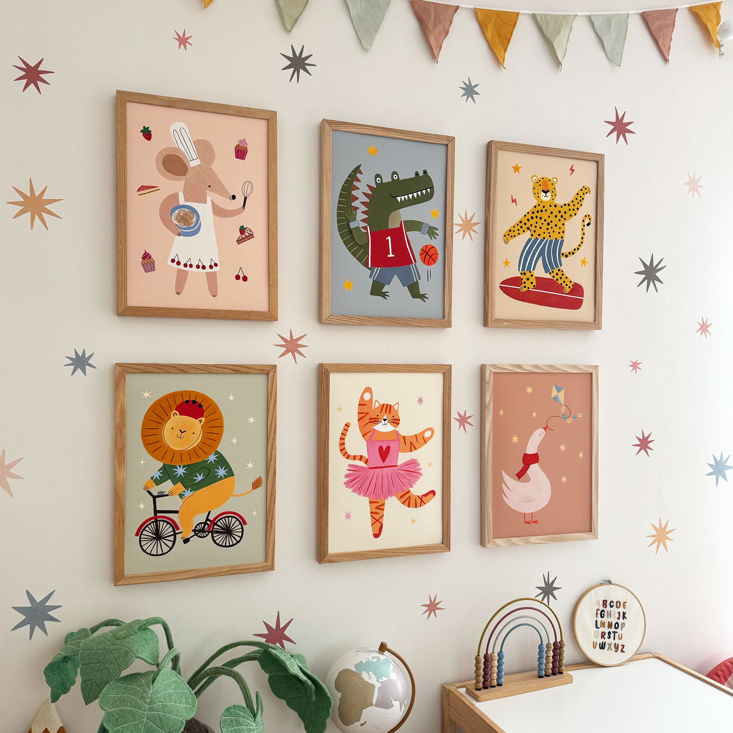 Kid of the Village Little Baker Mouse in Peach Art Print