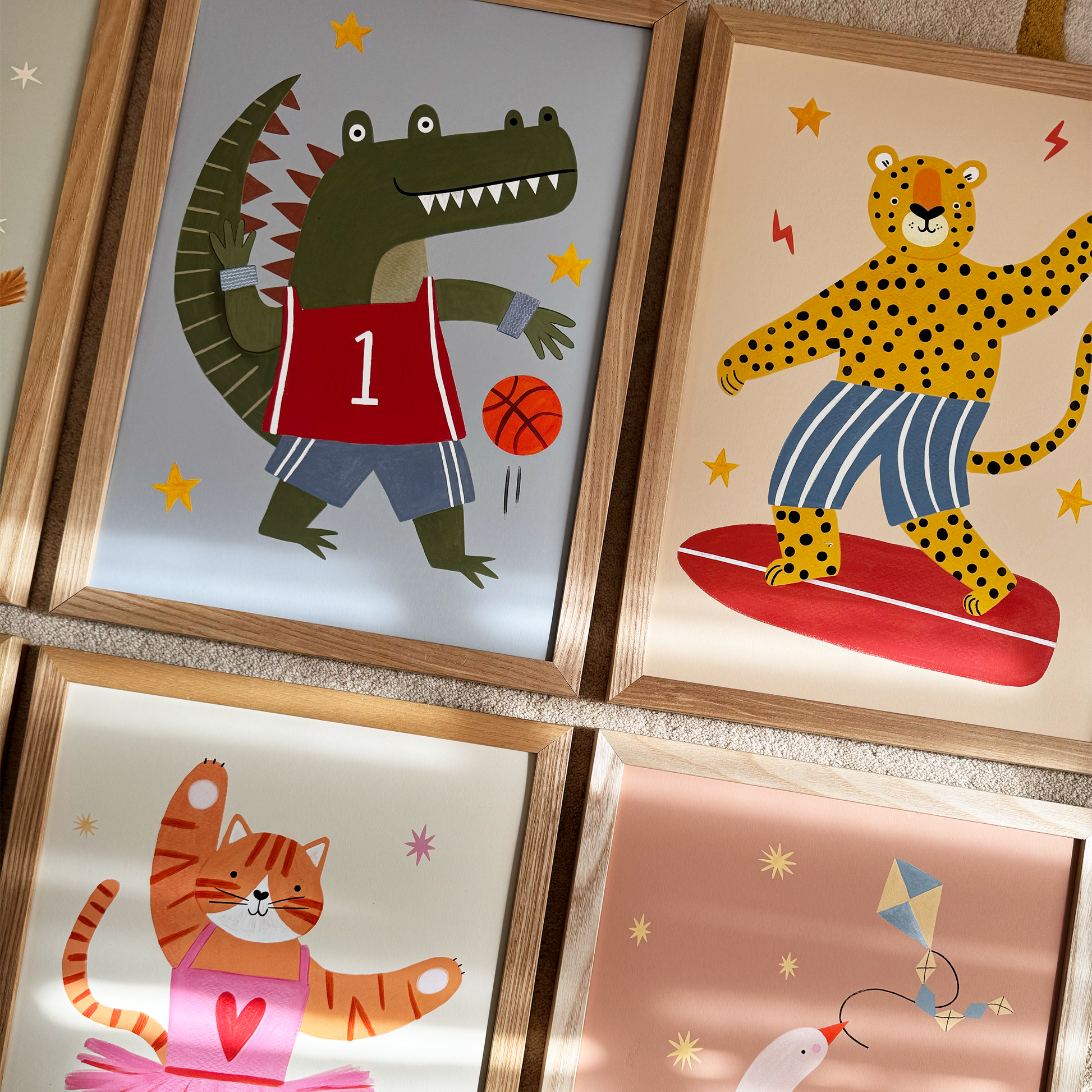 Kid of the Village Surf's Up Leopard Art Print