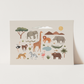 Kid of the Village Animals on Safari Art Print - Stone