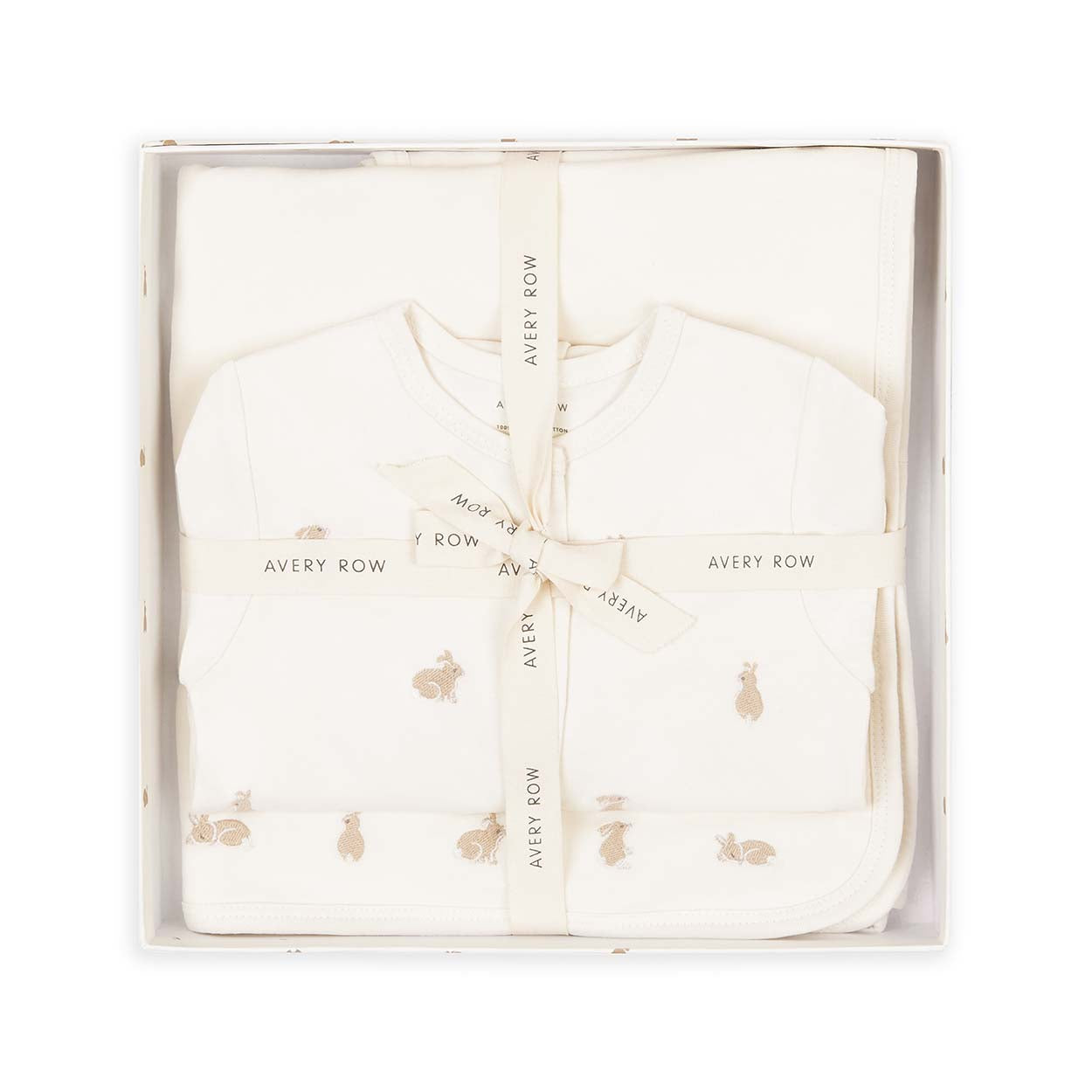 Avery Row New Baby Sleepsuit and Blanket Gift Set - Bunny