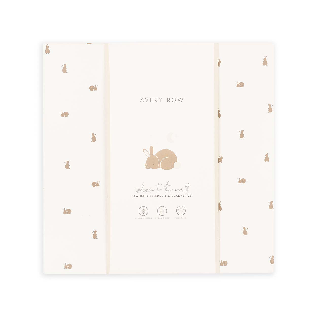 Avery Row New Baby Sleepsuit and Blanket Gift Set - Bunny