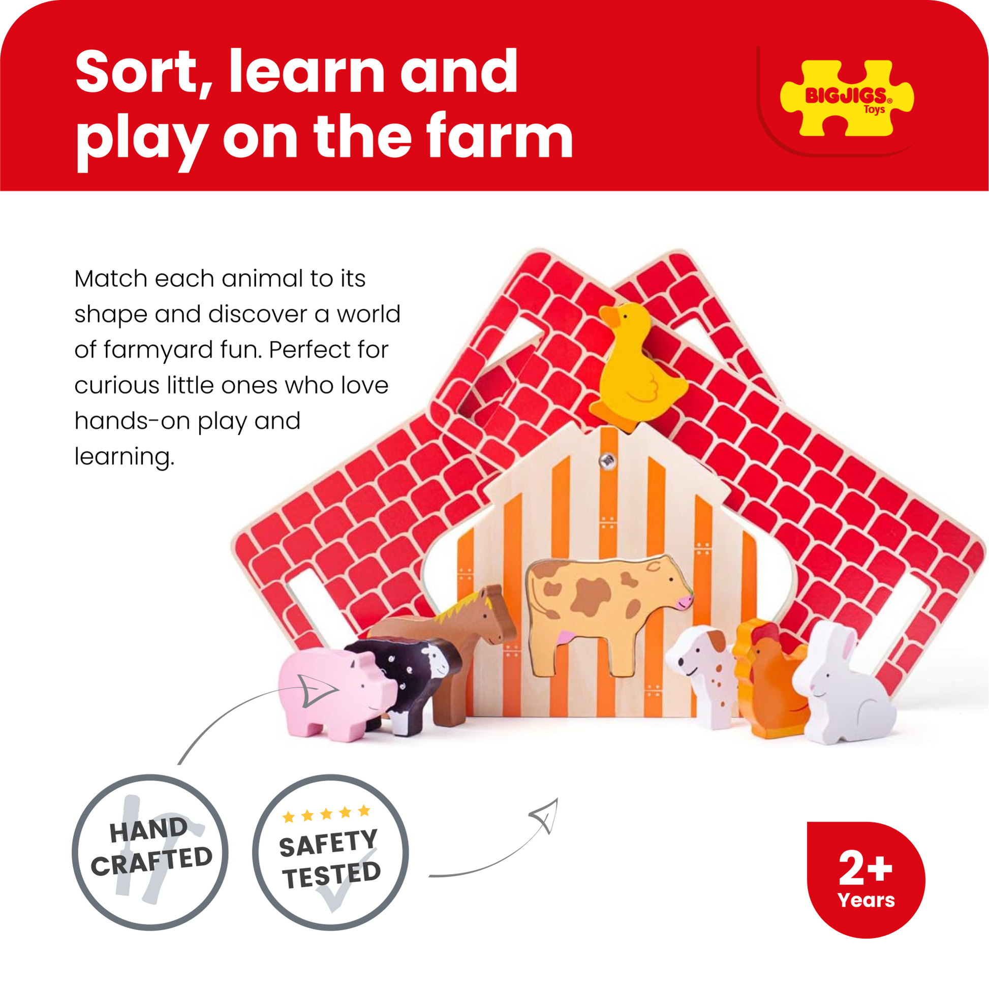 Bigjigs Wooden Farmhouse Shape Sorter Toy