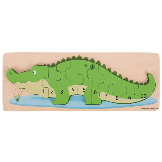 Bigjigs Wooden Crocodile Number Puzzle