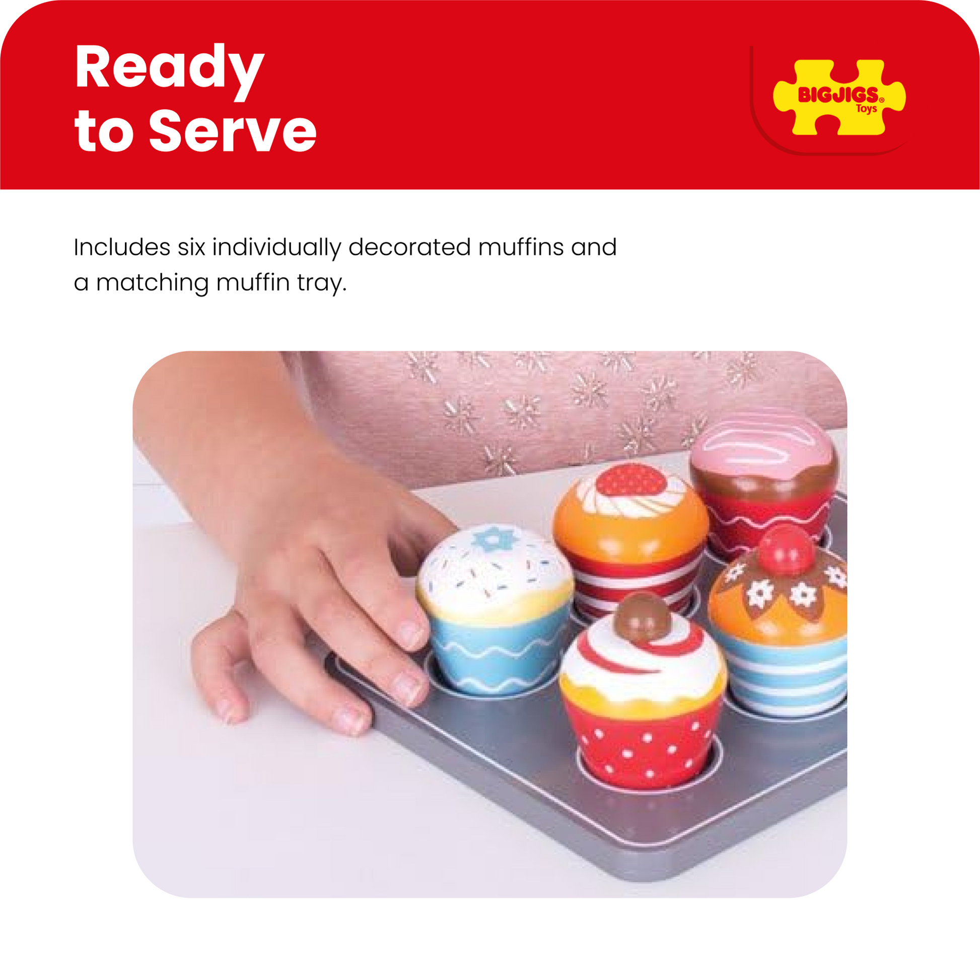 Bigjigs Wooden Toy Muffin Tray