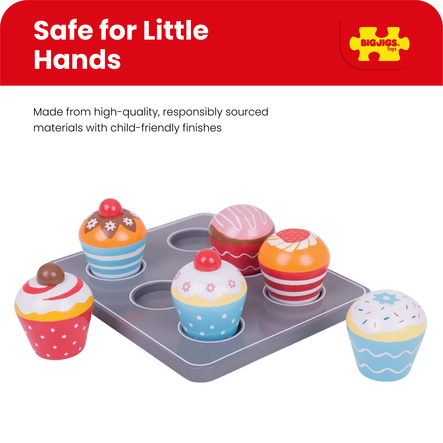 Bigjigs Wooden Toy Muffin Tray