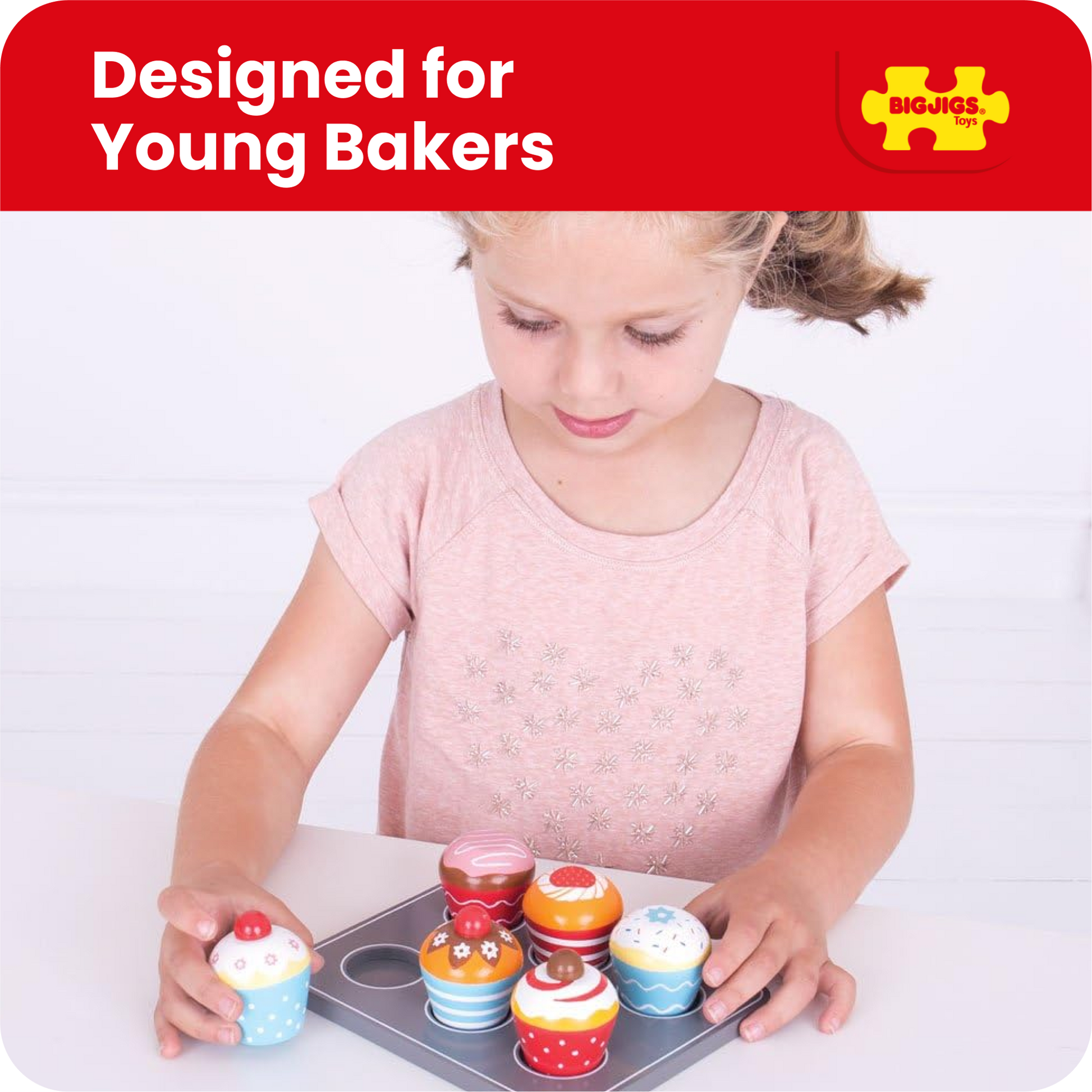 Bigjigs Wooden Toy Muffin Tray