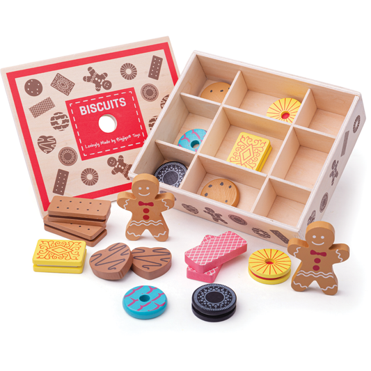 Bigjigs Wooden Toy Biscuit Box
