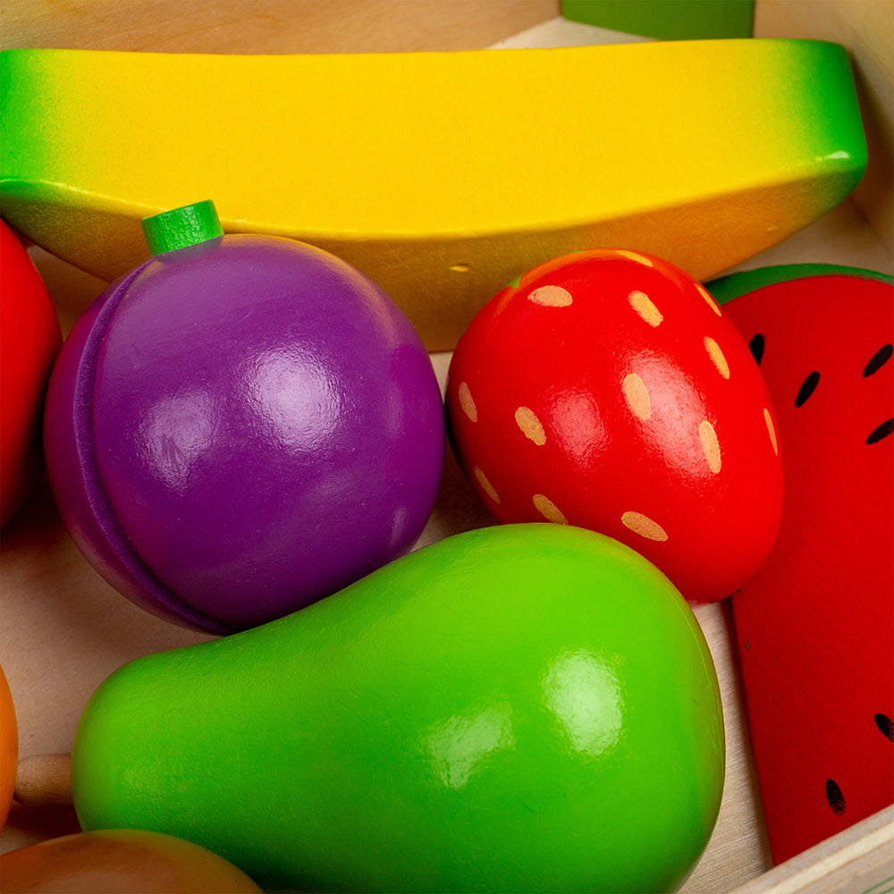 Bigjigs Wooden Fruit & Veg Crate Playset