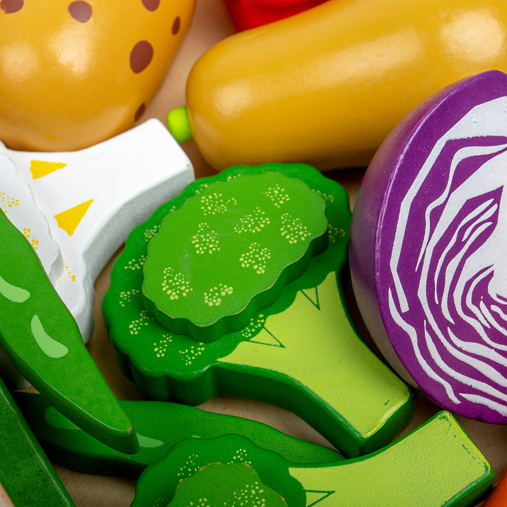 Bigjigs Wooden Fruit & Veg Crate Playset
