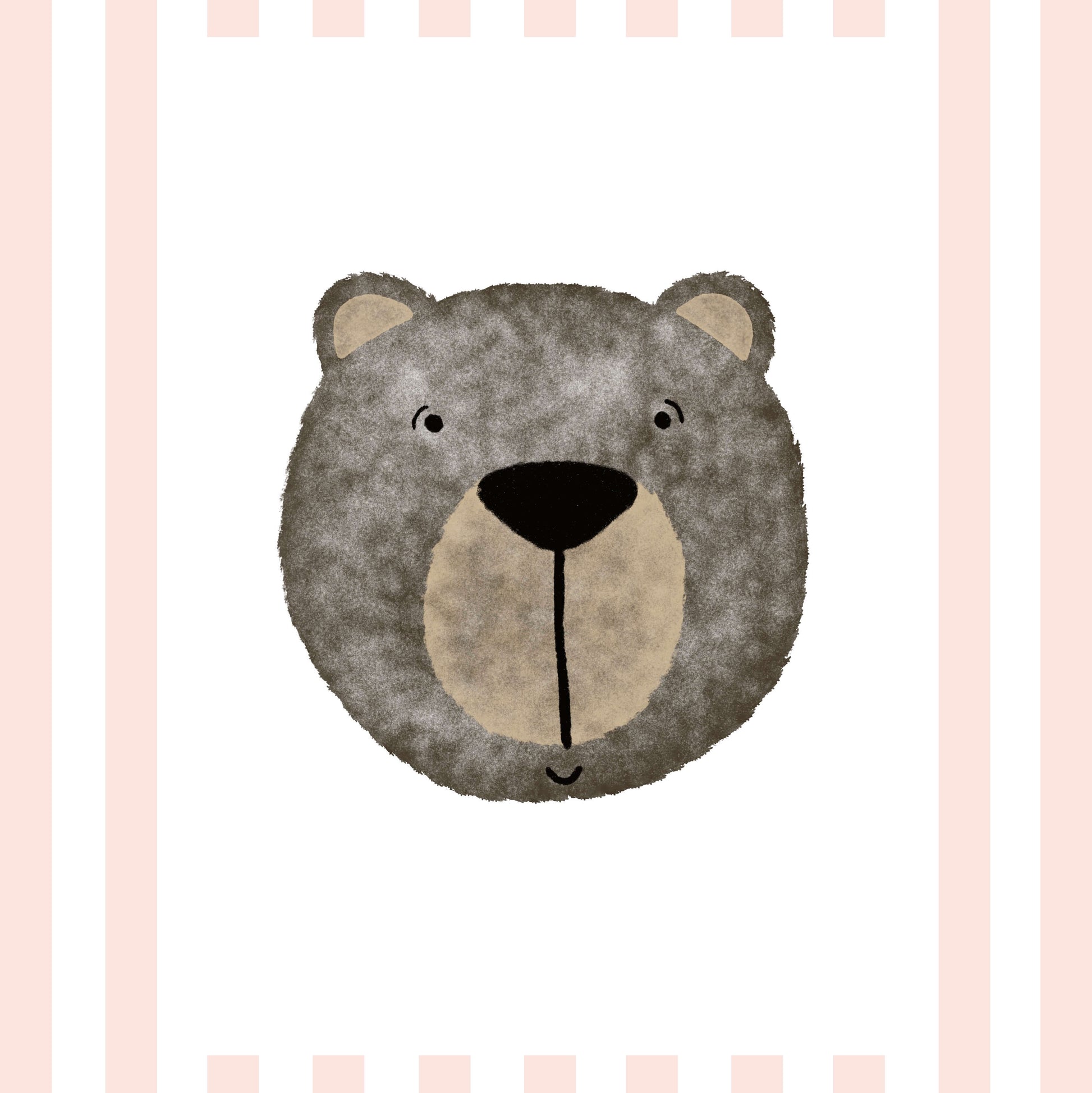 The Little Jones Bear Print - Pale Pink Stripes