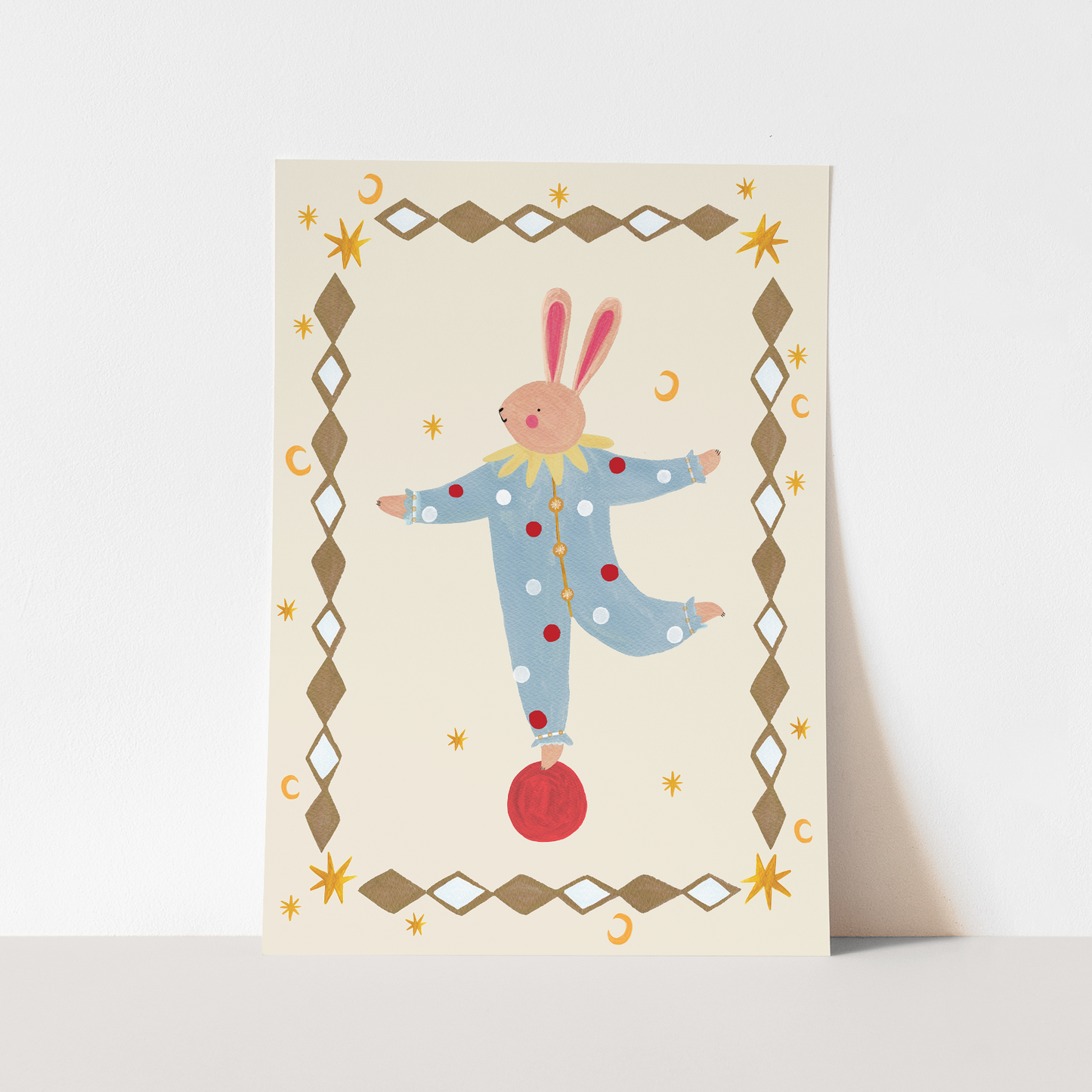 Kid of the Village Balancing Bunny Art Print